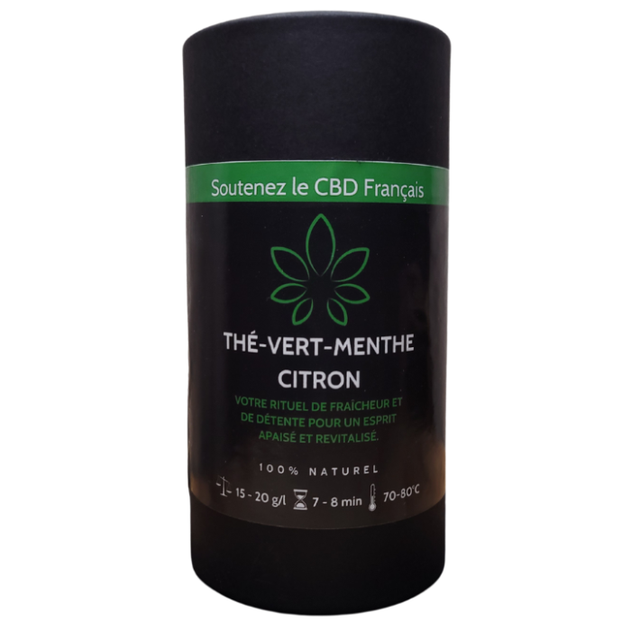 Thé vert menthe citron CBD bio: Relaxation et Bien-être